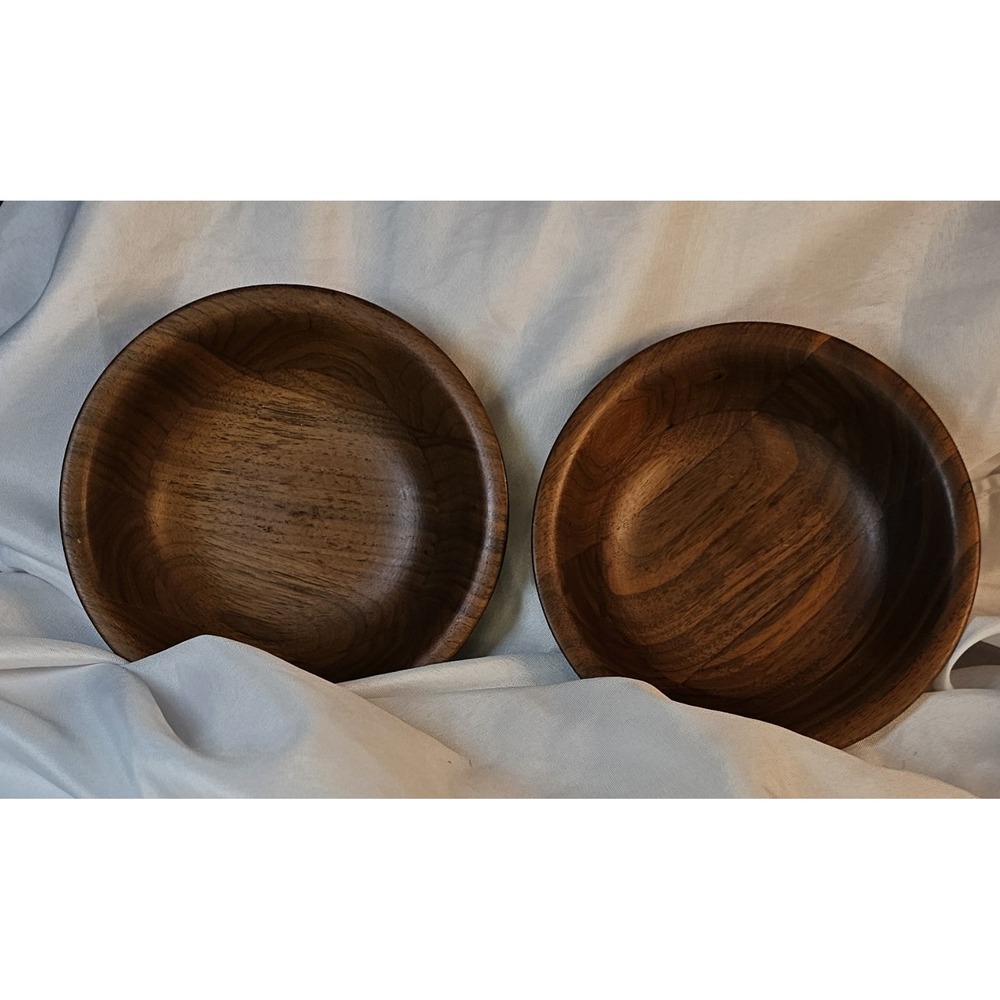 Bowls Wood Walnut  Set Of 2 -‎ Dish 7"